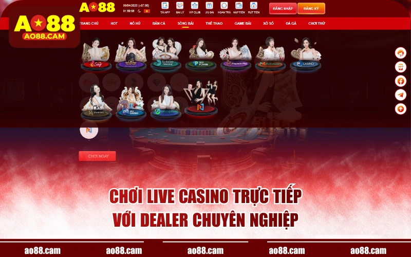 Chơi Live Casino trực tiếp với Dealer chuyên nghiệp