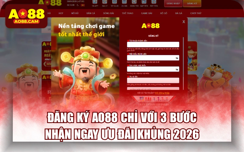 Đăng Ký AO88 Chỉ Với 3 Bước: Nhận Ngay Ưu Đãi Khủng 2026