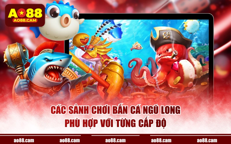 Các sảnh chơi bắn cá ngũ long phù hợp với từng cấp độ