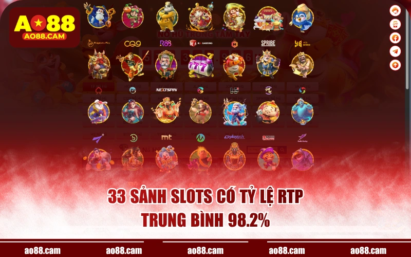 33 sảnh Slots có tỷ lệ RTP trung bình 98.2%
